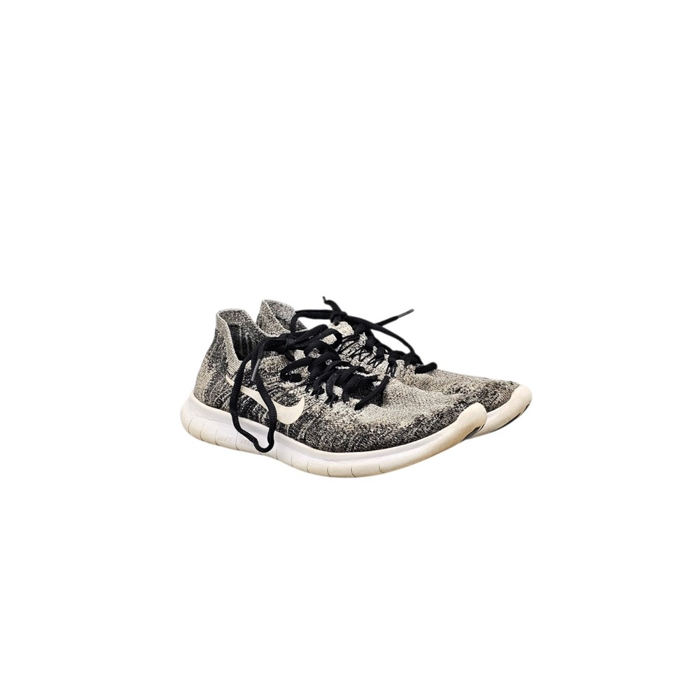 Nike Womens Size 7 Free RN Flyknit 2017 Grey Oreo Running Sneakers 880844-003